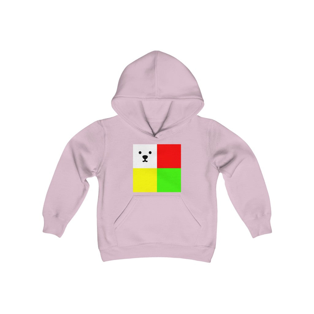 Youth Heavy Blend Hooded Sweatshirt "CuBeArea big logo"
