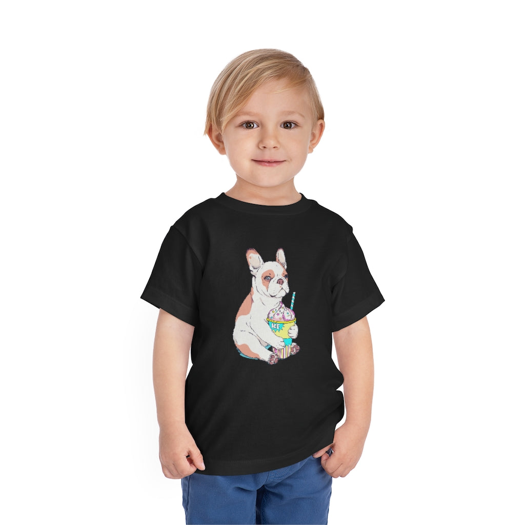 Kids Short Sleeve Tee "French bulldog & ice cream"