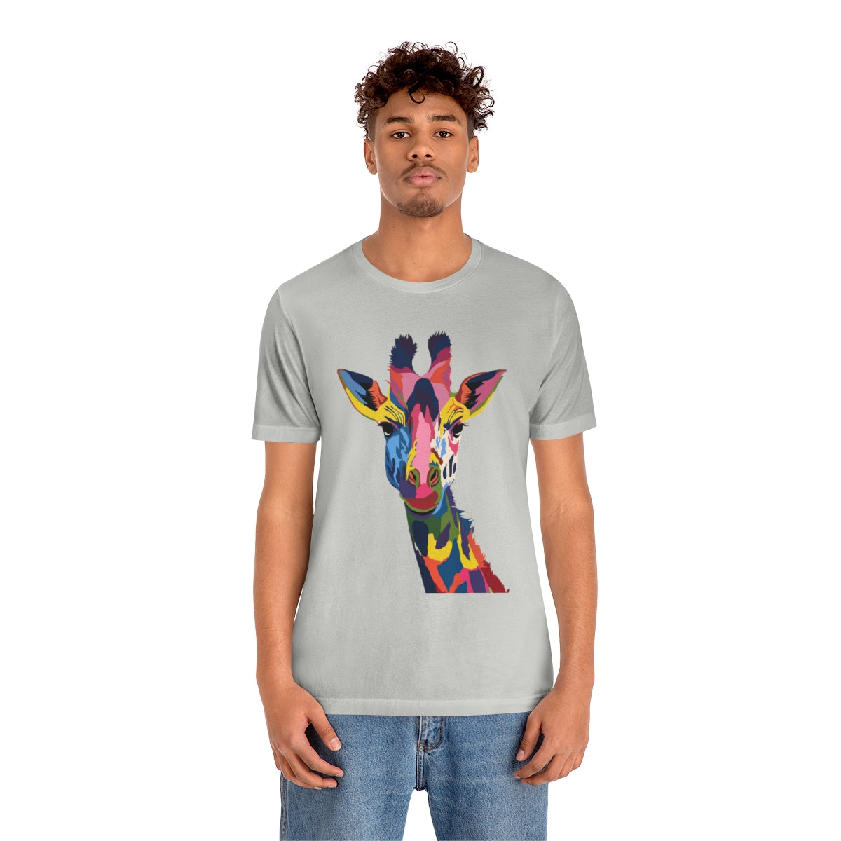 Unisex Jersey Short Sleeve Tee "Watercolor Colorful Giraffe"