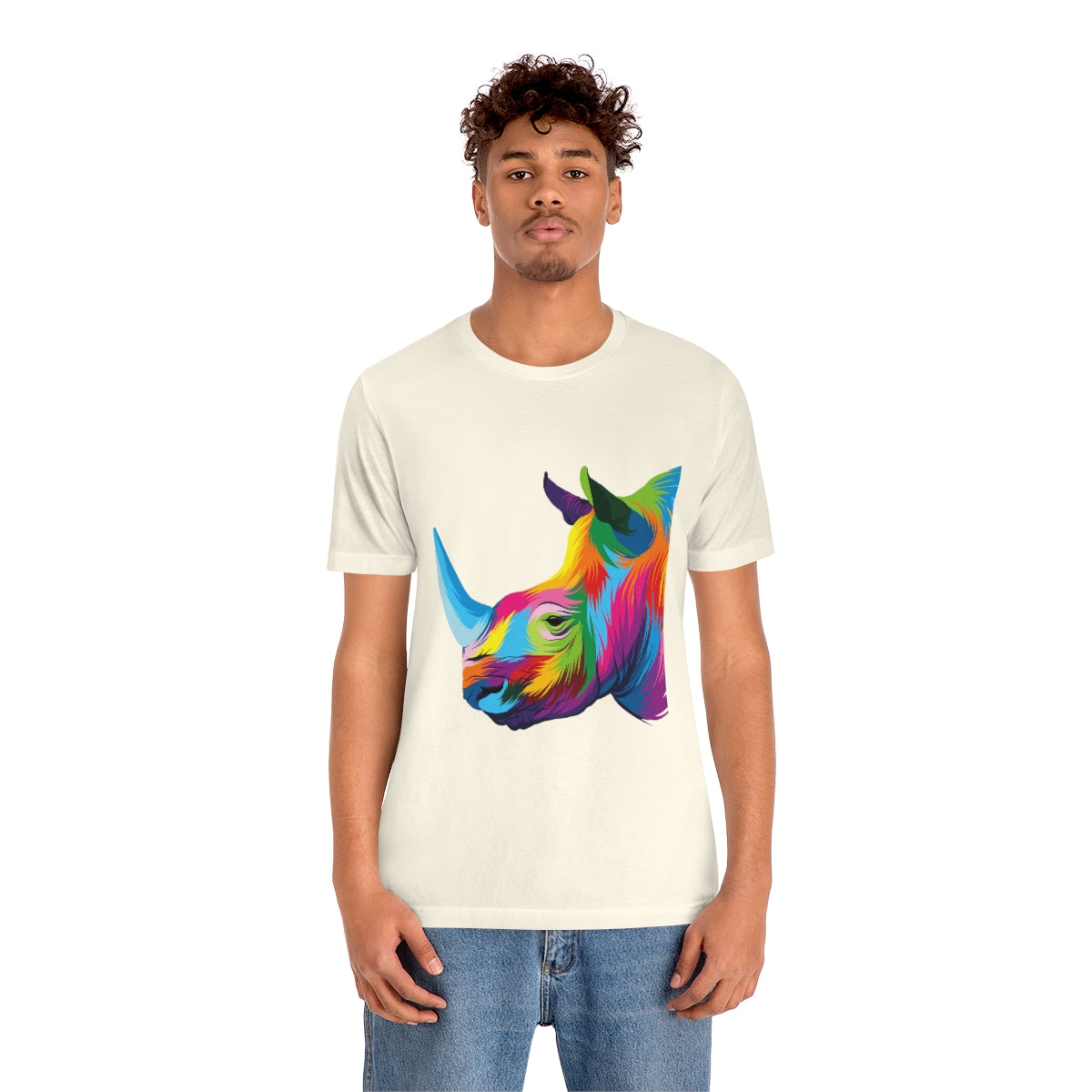 Unisex Jersey Short Sleeve Tee "Abstract colorful Rhino"