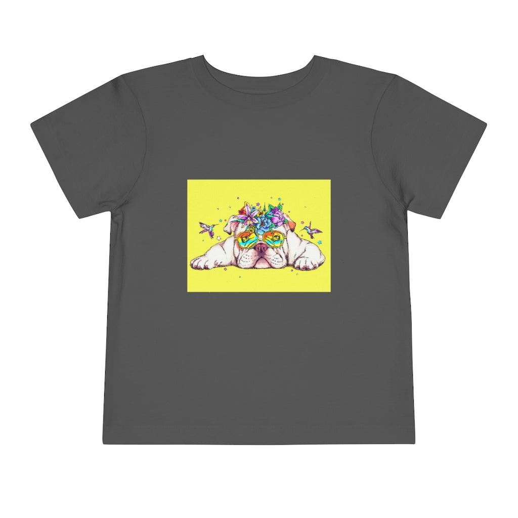 Kids Short Sleeve Tee "English bulldog & bird"