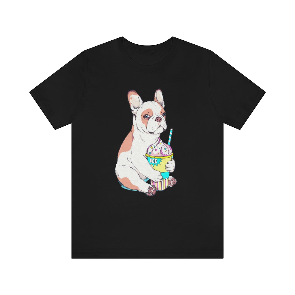 Unisex Jersey Short Sleeve Tee "French bulldog & ice cream"