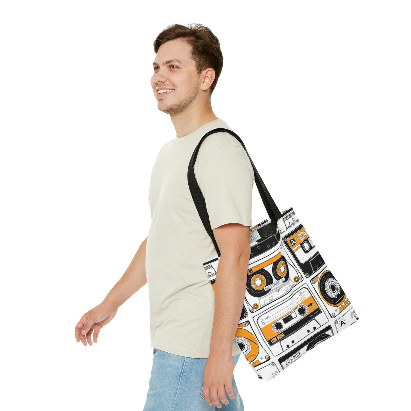 AOP Tote Bag "Vintage Audio Cassettes"