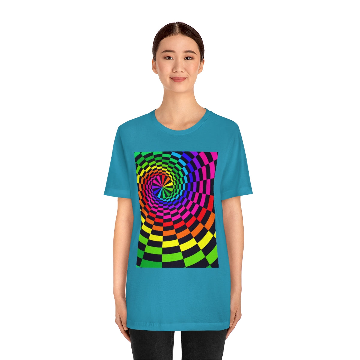 Unisex Jersey Short Sleeve Tee "Optical illusion Black Spirals of the Rectangles"