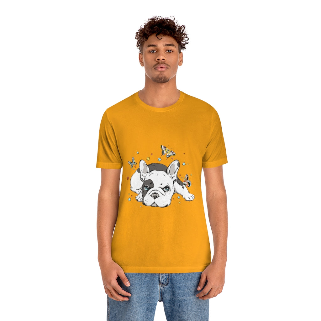 Unisex Jersey Short Sleeve Tee "French bulldog with butterflies"