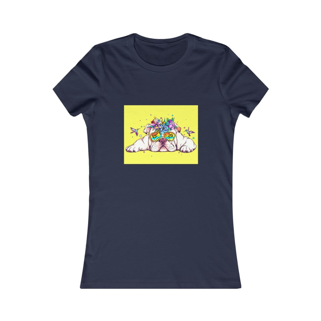 Women's Favorite Tee "English bulldog & bird"