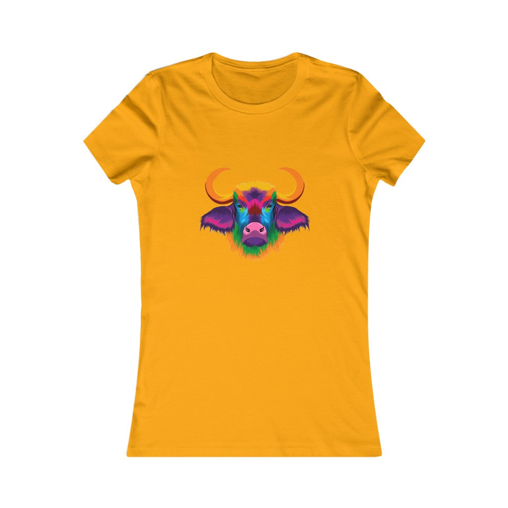 Women's Favorite Tee "Abstract colorful bison"