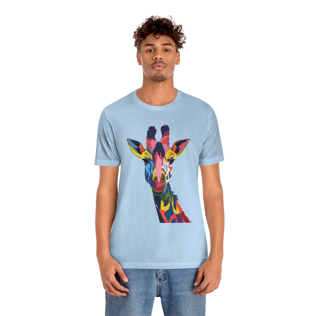 Unisex Jersey Short Sleeve Tee "Watercolor Colorful Giraffe"