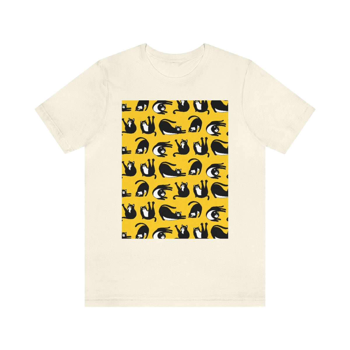 Unisex Jersey Short Sleeve Tee "Cats on yellow"