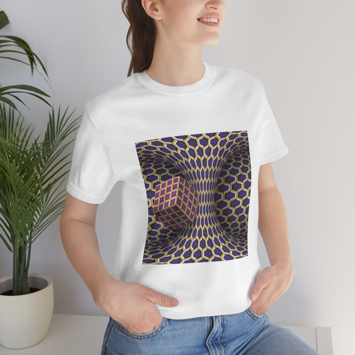 Unisex Jersey Short Sleeve Tee "Optical illusion Cube"