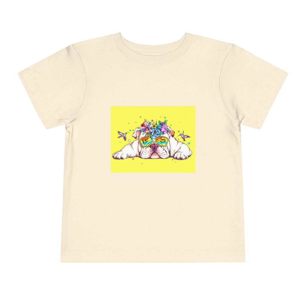 Kids Short Sleeve Tee "English bulldog & bird"