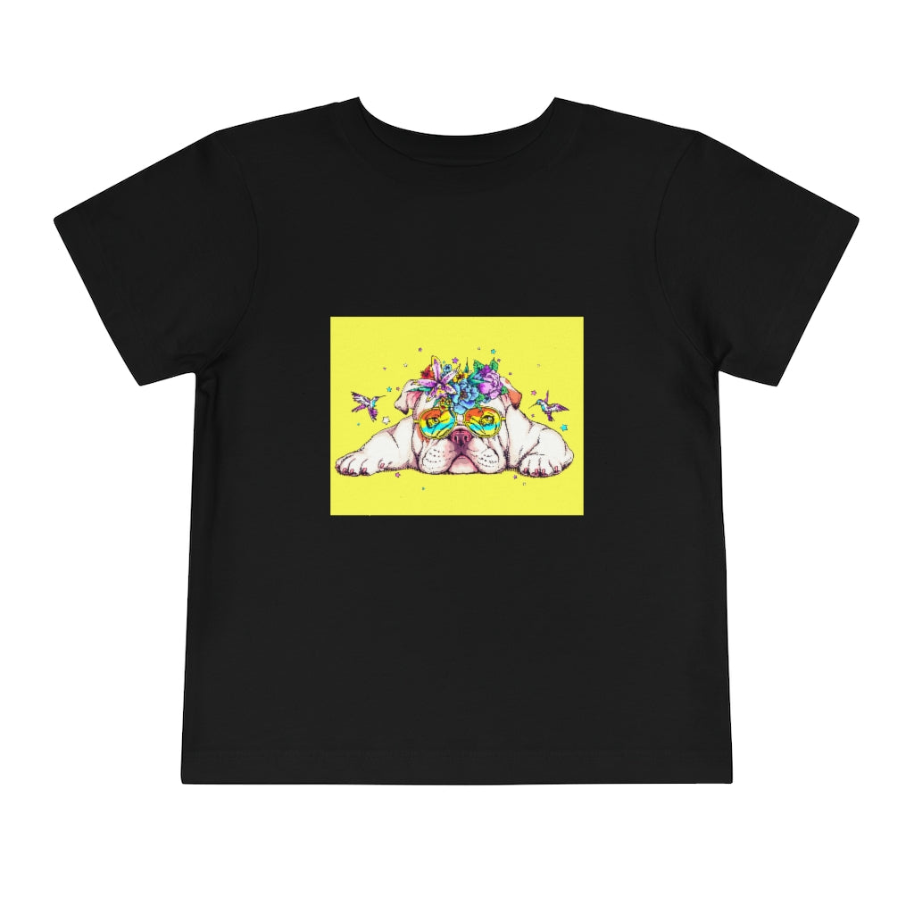 Kids Short Sleeve Tee "English bulldog & bird"