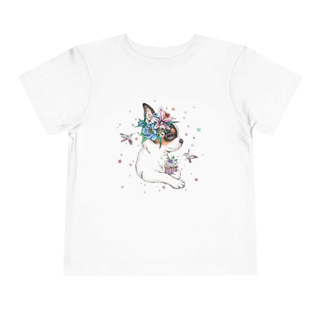 Kids Short Sleeve Tee "Chihuahua puppy & cupcake"