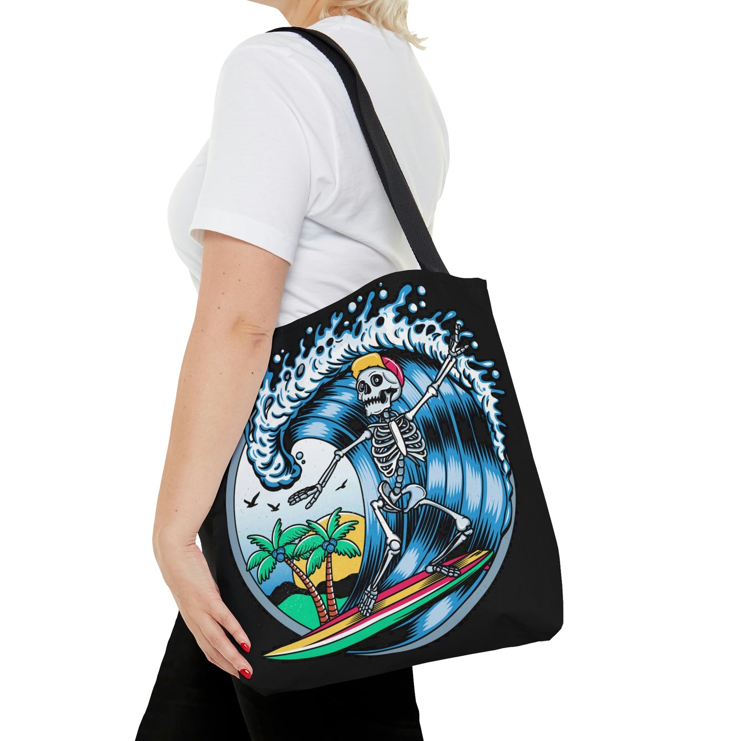 AOP Tote Bag "Skeleton Surfer"