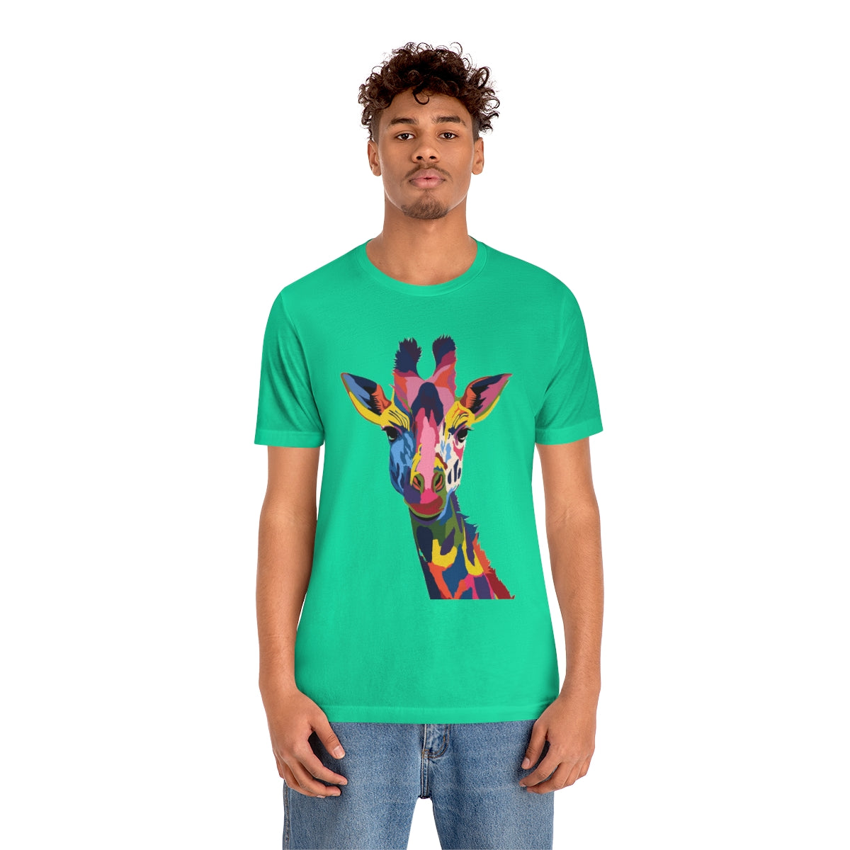 Unisex Jersey Short Sleeve Tee "Watercolor Colorful Giraffe"
