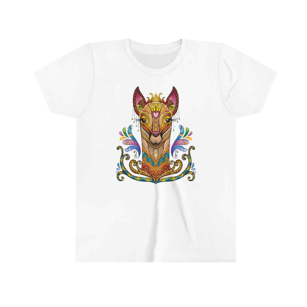 Youth Short Sleeve Tee "Colorful llama ornament"