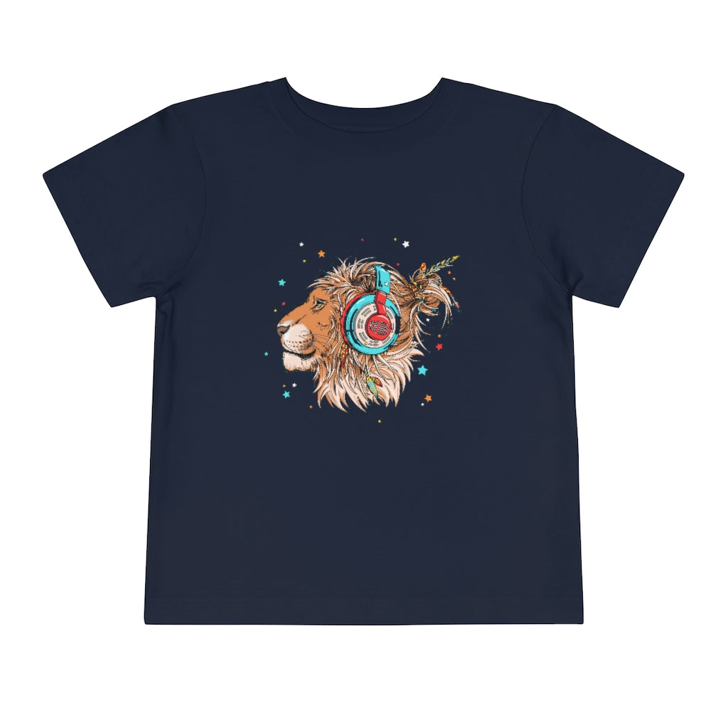 Kids Short Sleeve Tee "Lion & headphones"