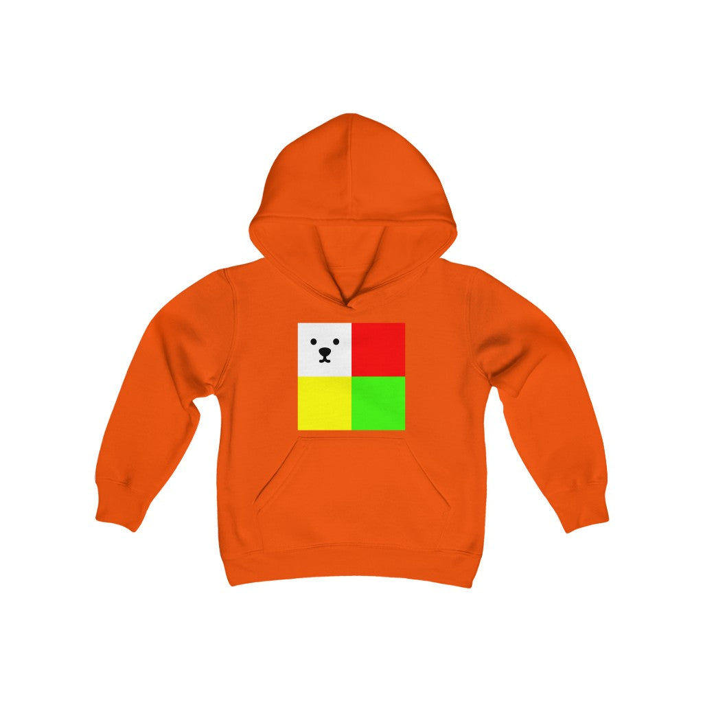 Youth Heavy Blend Hooded Sweatshirt "CuBeArea big logo"
