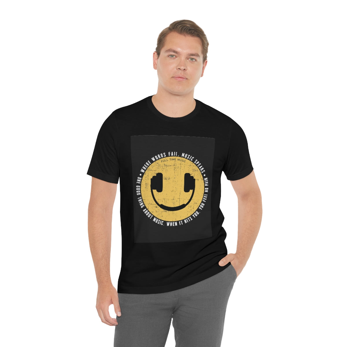 Unisex Jersey Short Sleeve Tee "Smile and headset"