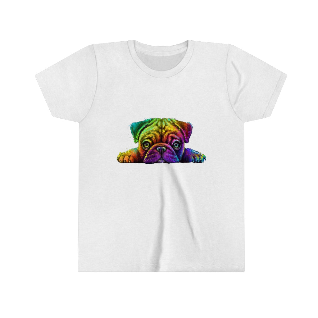 Youth Short Sleeve Tee "Colorful neon Pug"