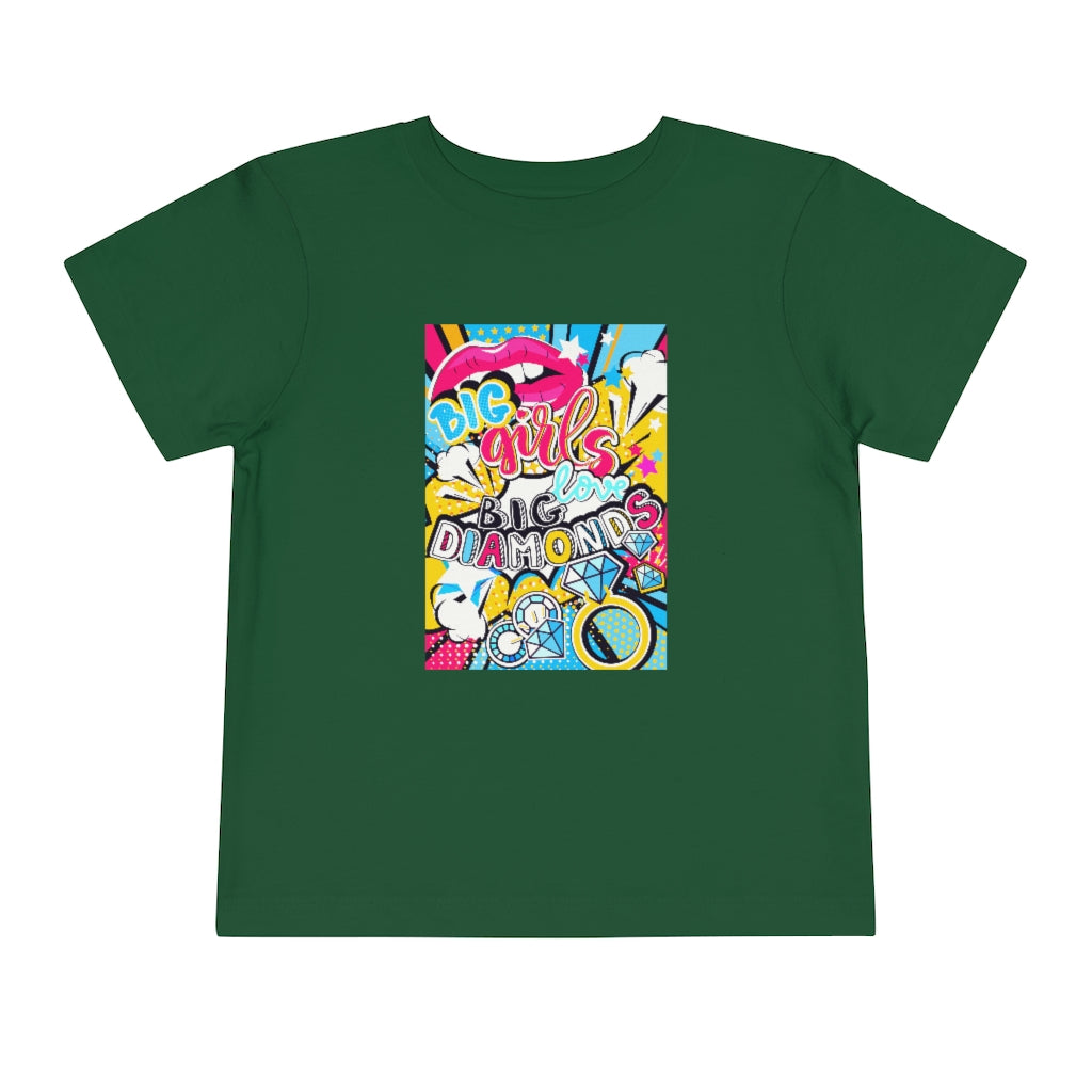 Kids Short Sleeve Tee "Pop art Big girl love big diamonds"