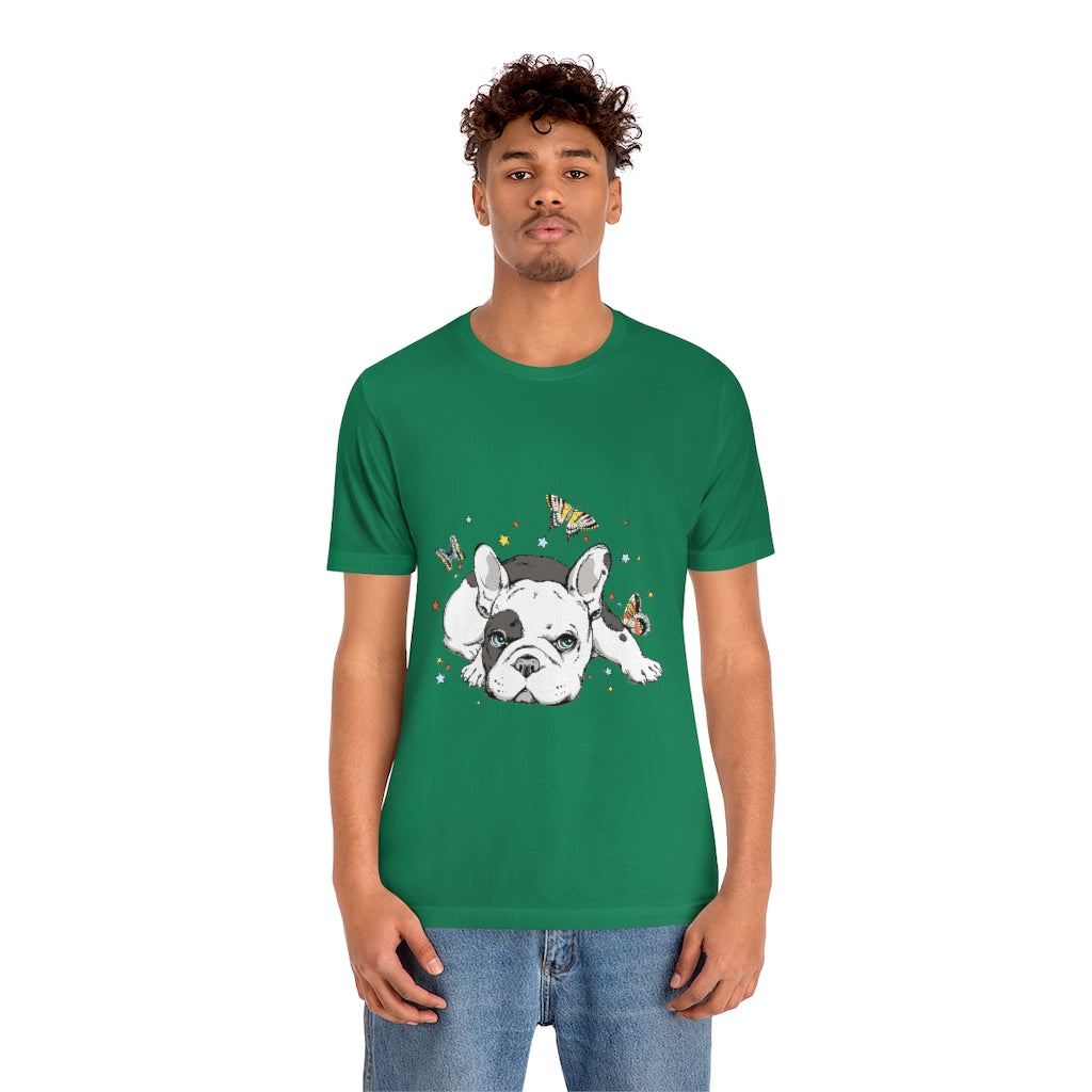 Unisex Jersey Short Sleeve Tee "French bulldog with butterflies"