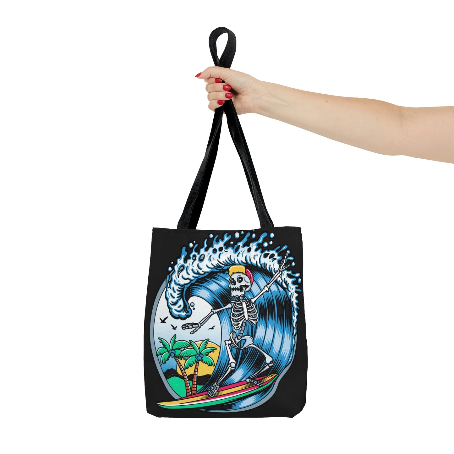 AOP Tote Bag "Skeleton Surfer"