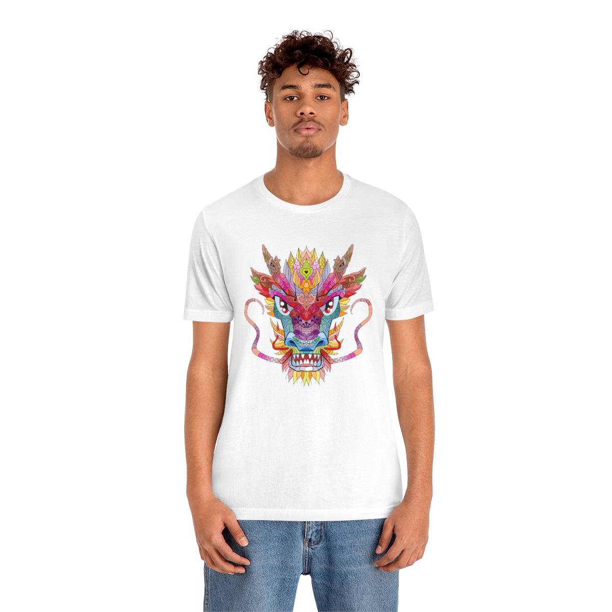 Unisex Jersey Short Sleeve Tee "Colorful red dragon ornament"