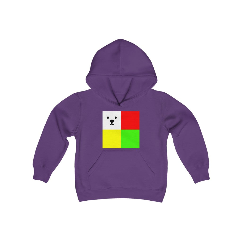 Youth Heavy Blend Hooded Sweatshirt "CuBeArea big logo"