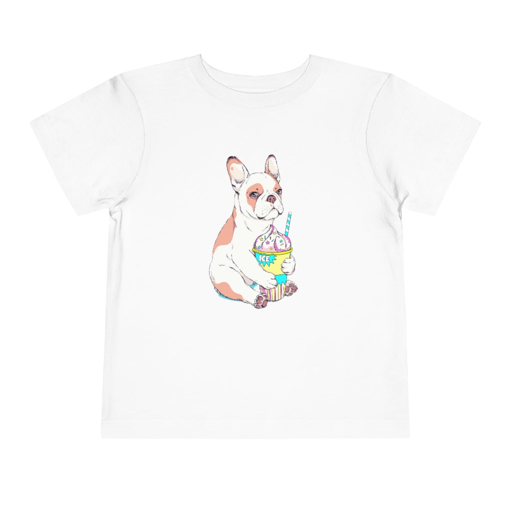 Kids Short Sleeve Tee "French bulldog & ice cream"