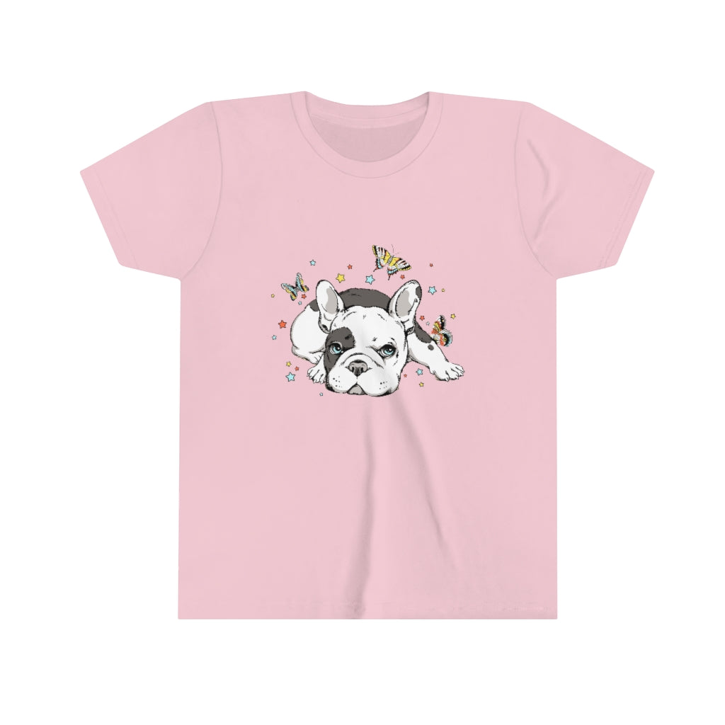 Youth Short Sleeve Tee "French bulldog with butterflies"