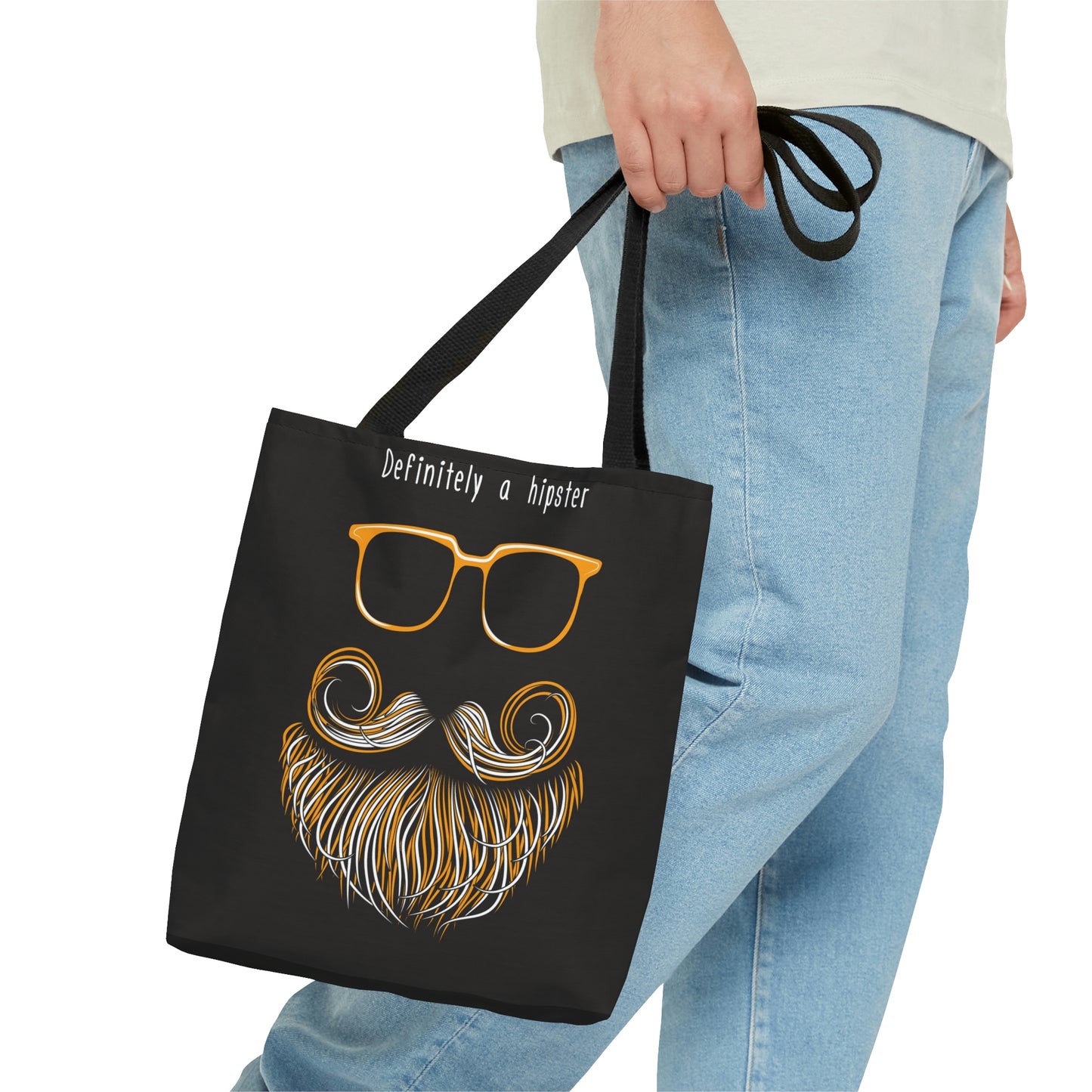 AOP Tote Bag "Hipster beards, moustaches and glasses"
