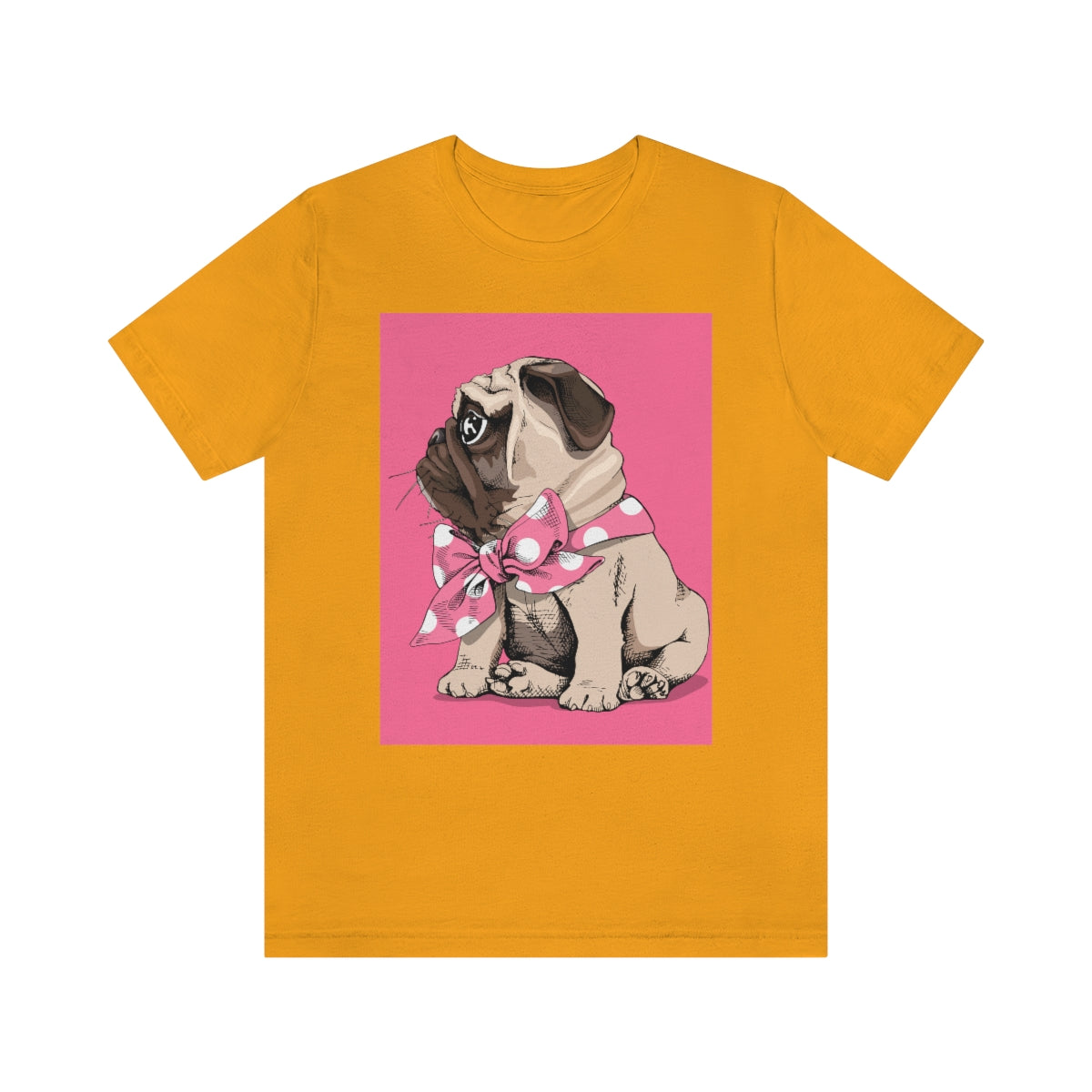 Unisex Jersey Short Sleeve Tee "Puppy Pug with a bow tie"