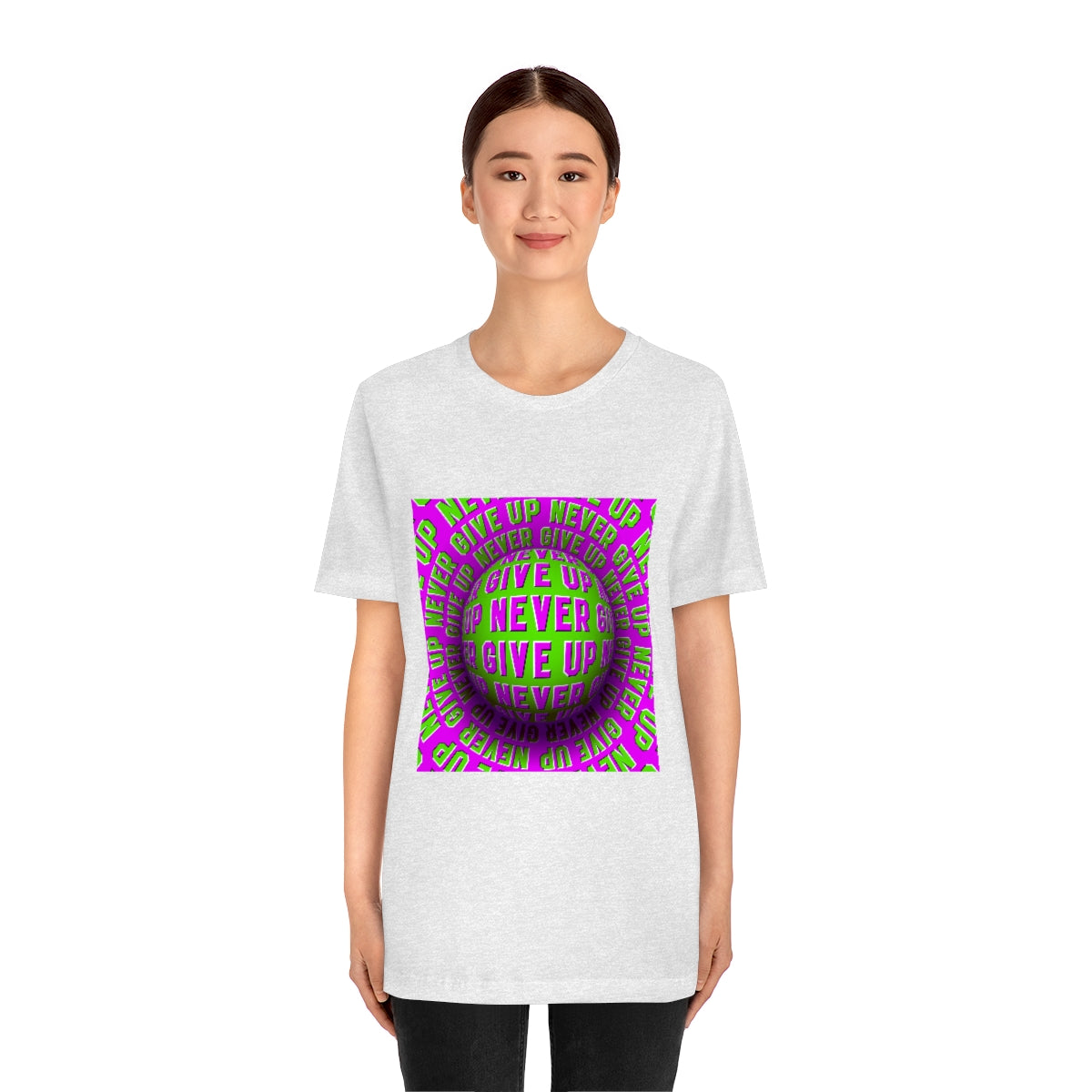 Unisex Jersey Short Sleeve Tee "Optical illusion Never give up"