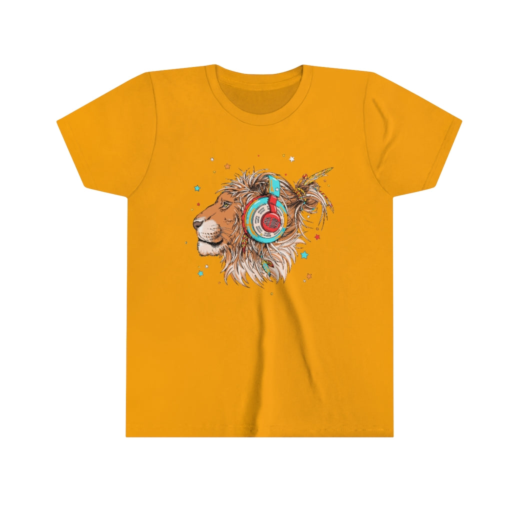 Youth Short Sleeve Tee "Lion & headphones"