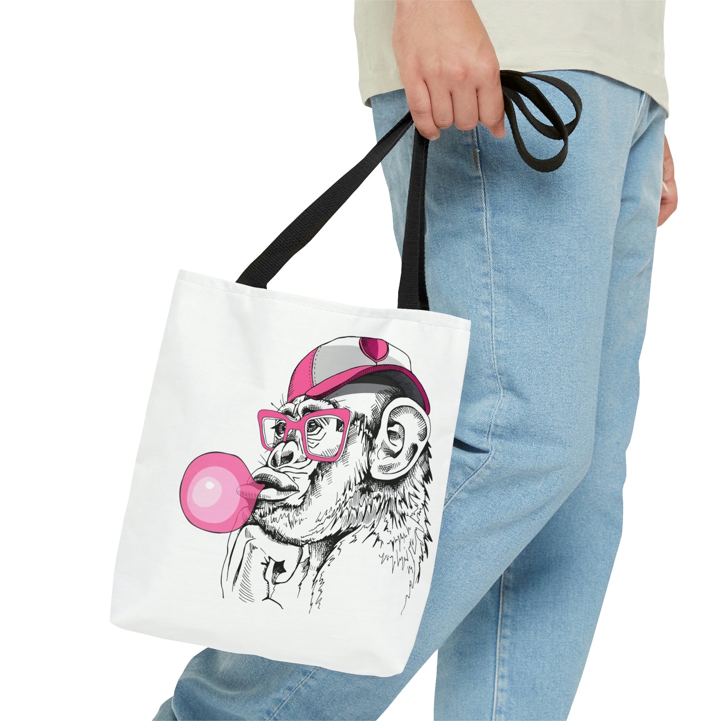 AOP Tote Bag "Funny Monkey in a cap"