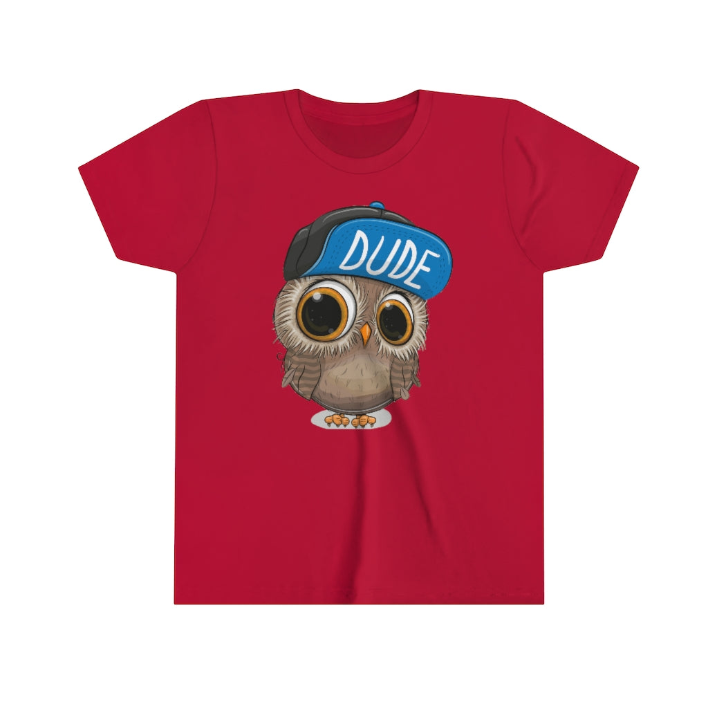 Youth Short Sleeve Tee "Cute Cartoon Owl in a cap"