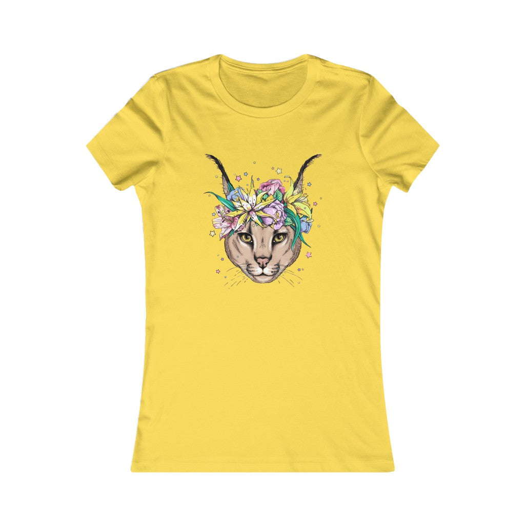 Women's Favorite Tee "Caracal with flowers"
