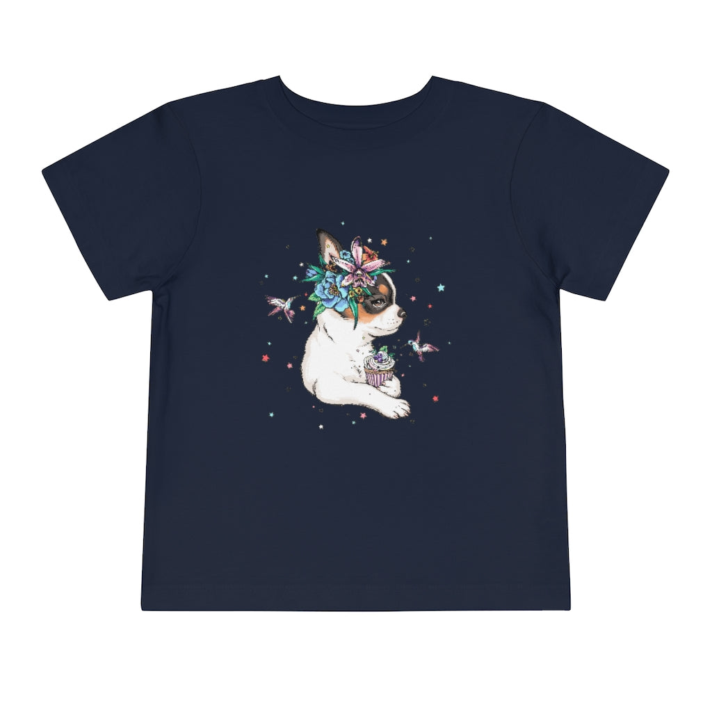 Kids Short Sleeve Tee "Chihuahua puppy & cupcake"