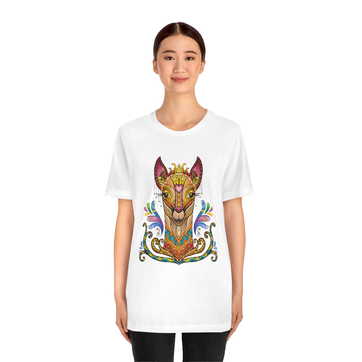 Unisex Jersey Short Sleeve Tee "Colorful llama ornament"