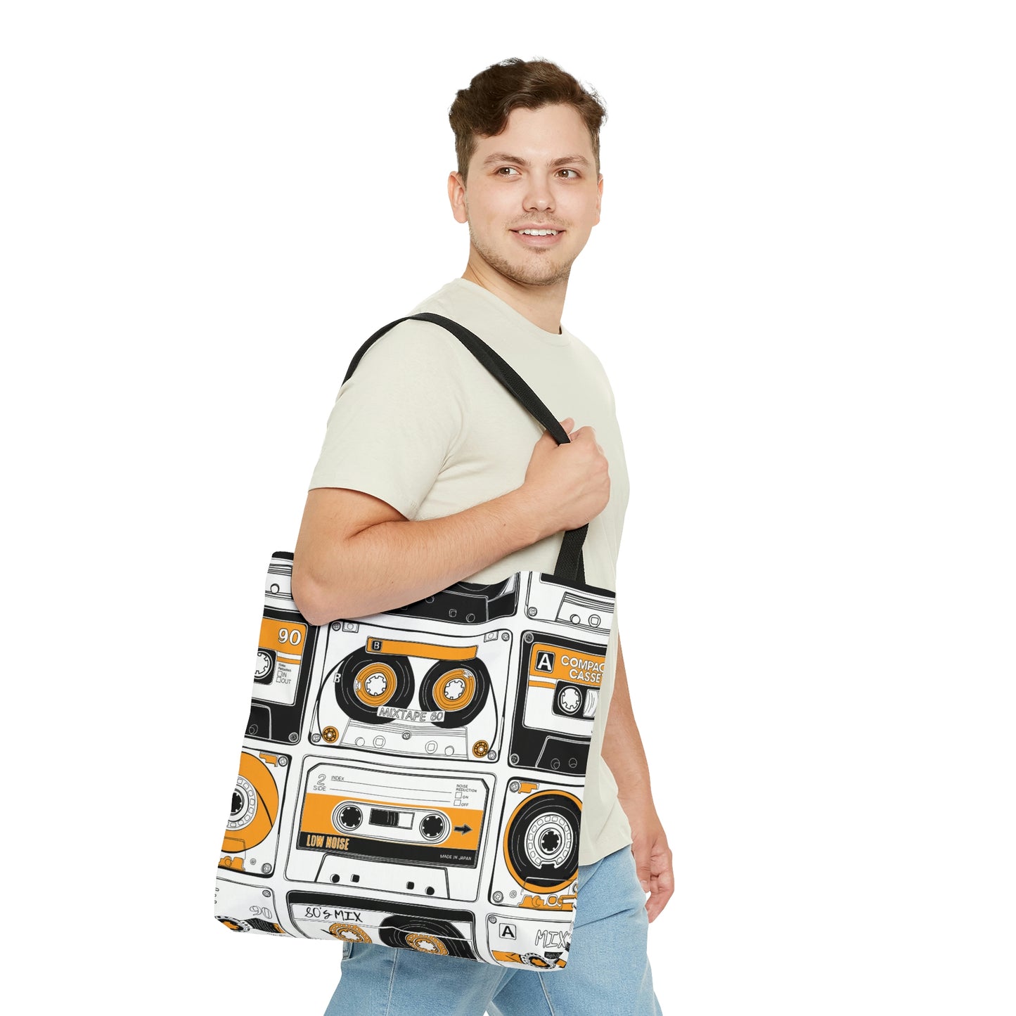 AOP Tote Bag "Vintage Audio Cassettes"