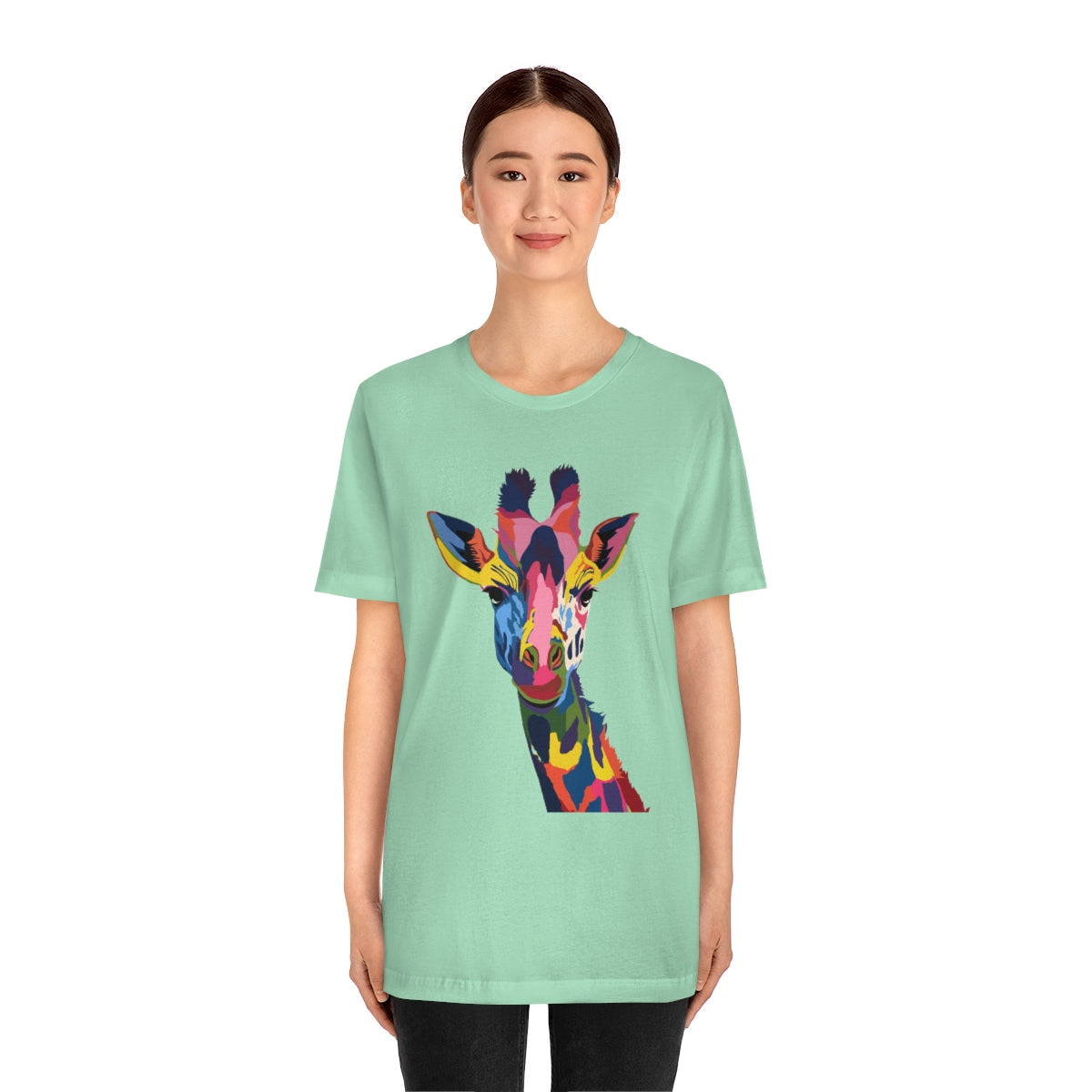 Unisex Jersey Short Sleeve Tee "Watercolor Colorful Giraffe"