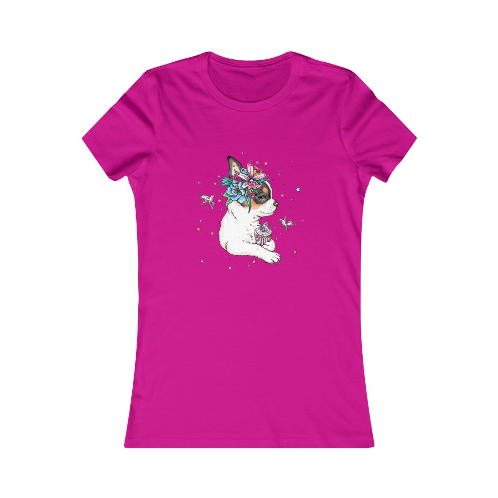 Women's Favorite Tee "Chihuahua puppy & cupcake"