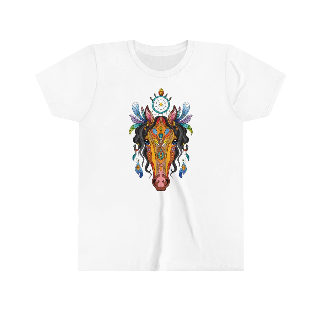 Youth Short Sleeve Tee "Colorful horse ornament"