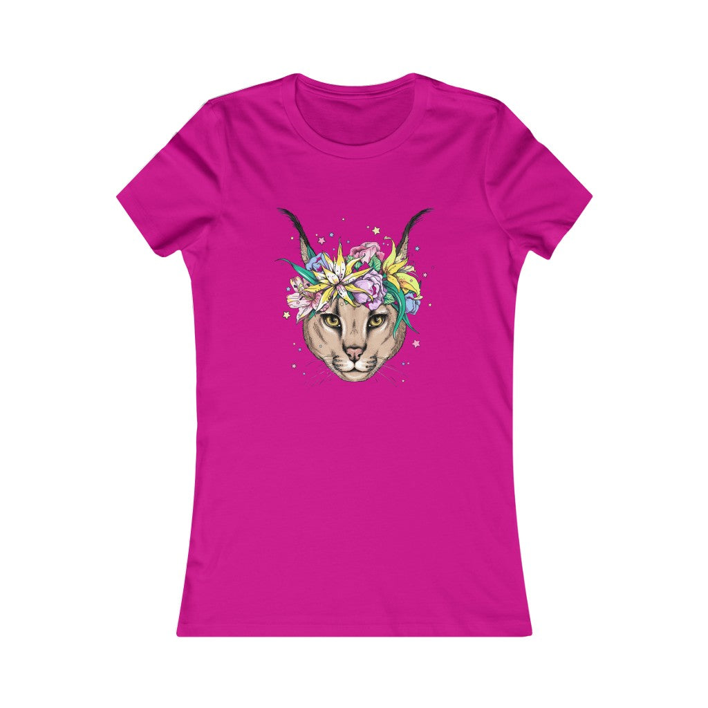 Women's Favorite Tee "Caracal with flowers"