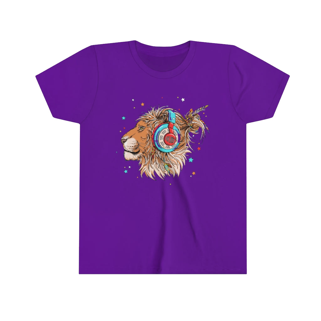 Youth Short Sleeve Tee "Lion & headphones"