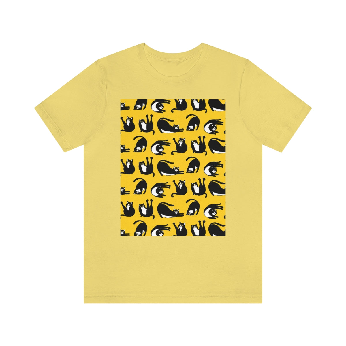 Unisex Jersey Short Sleeve Tee "Cats on yellow"