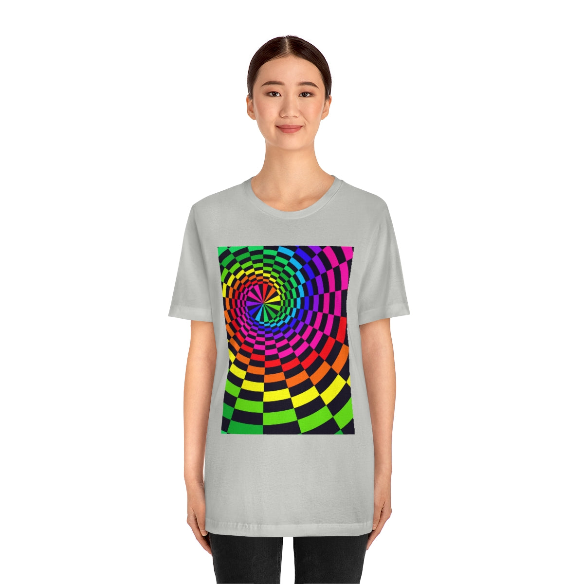 Unisex Jersey Short Sleeve Tee "Optical illusion Black Spirals of the Rectangles"