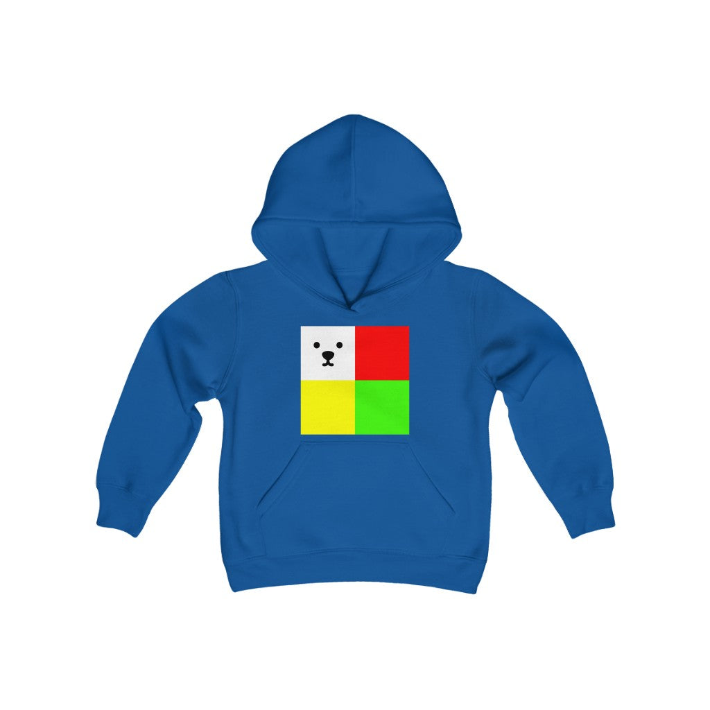 Youth Heavy Blend Hooded Sweatshirt "CuBeArea big logo"