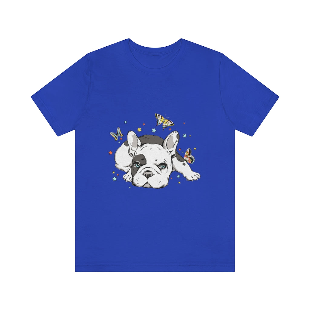 Unisex Jersey Short Sleeve Tee "French bulldog with butterflies"